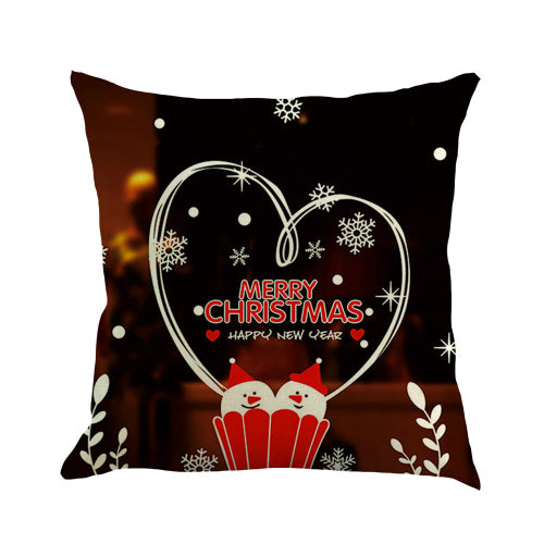 Winter Pillowcase Happy Christmas 45cmX45cm Pillow