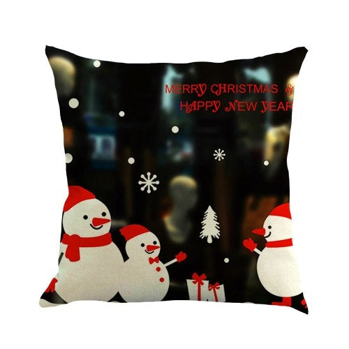 Winter Pillowcase Happy Christmas 45cmX45cm Pillow