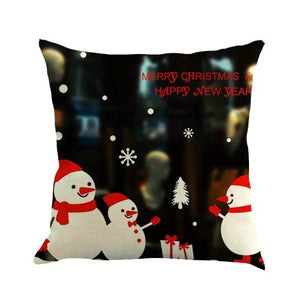 Winter Pillowcase Happy Christmas 45cmX45cm Pillow