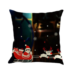 Winter Pillowcase Happy Christmas 45cmX45cm Pillow