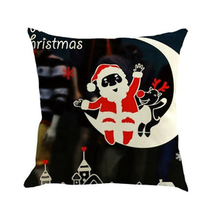Winter Pillowcase Happy Christmas 45cmX45cm Pillow