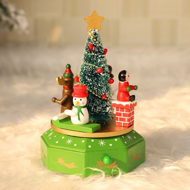 Wood Music Box Kids Christmas Gift  Decoration