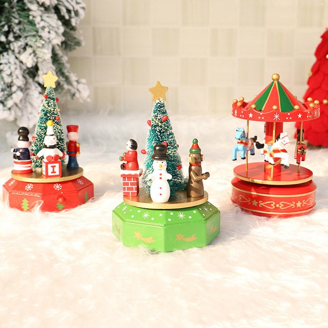 Wood Music Box Kids Christmas Gift  Decoration