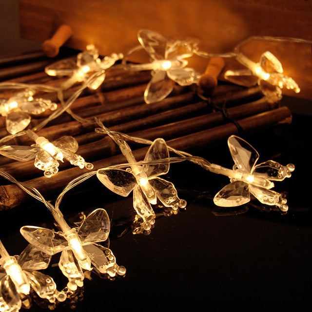 Xmas 2M 20LED Cute Butterfly Shape Battery Box