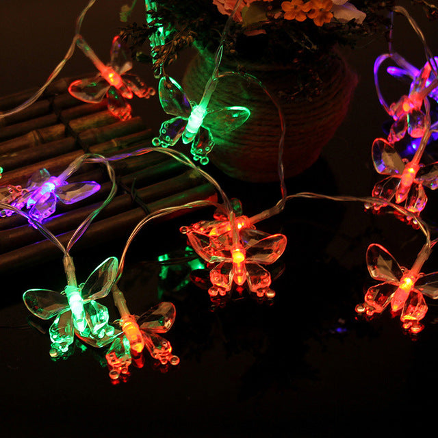 Xmas 2M 20LED Cute Butterfly Shape Battery Box