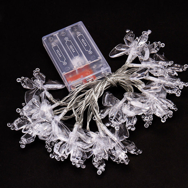 Xmas 2M 20LED Cute Butterfly Shape Battery Box