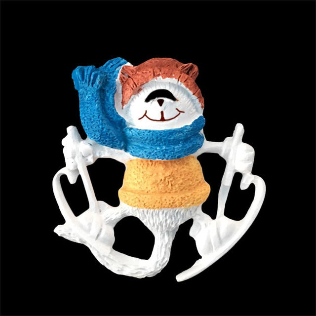 Xmas Christmas Silicone Mould Winter Ski Raccoon