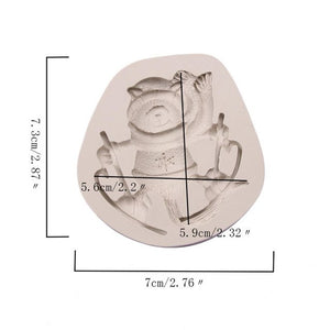 Xmas Christmas Silicone Mould Winter Ski Raccoon