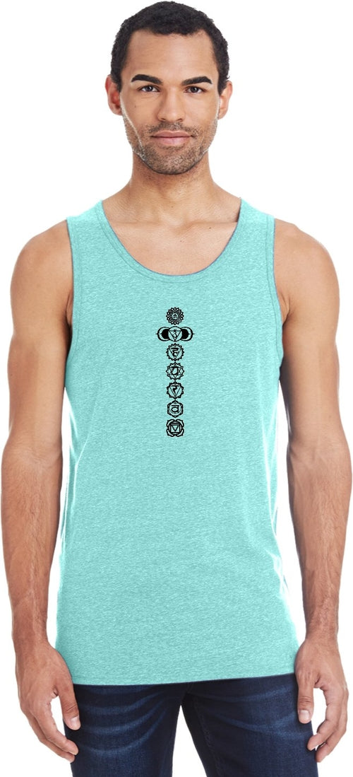 Black 7 Chakras Triblend Yoga Tank Top