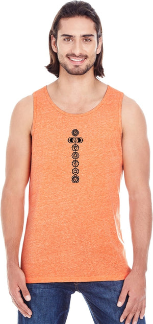 Black 7 Chakras Triblend Yoga Tank Top