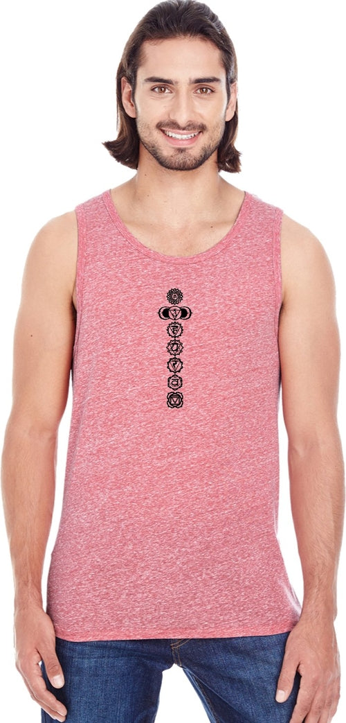 Black 7 Chakras Triblend Yoga Tank Top