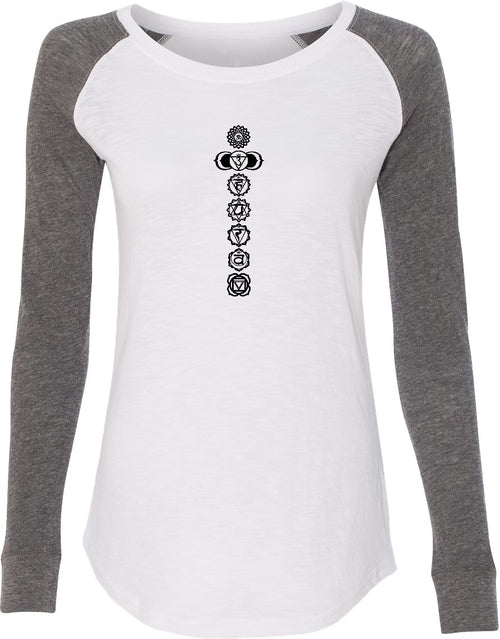 Black 7 Chakras Preppy Patch Elbow Yoga Tee Shirt