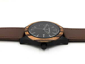 Inverness | Zebrawood | Brown Leather