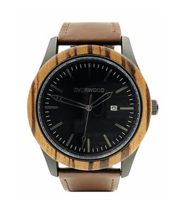 Inverness | Zebrawood | Brown Leather