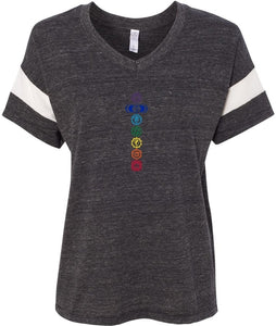 Colored Chakras Eco-Friendly V-neck Yoga Tee Shirt