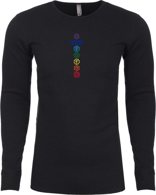 Colored Chakras Long Sleeve Thermal Yoga Tee Shirt