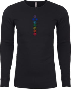 Colored Chakras Long Sleeve Thermal Yoga Tee Shirt
