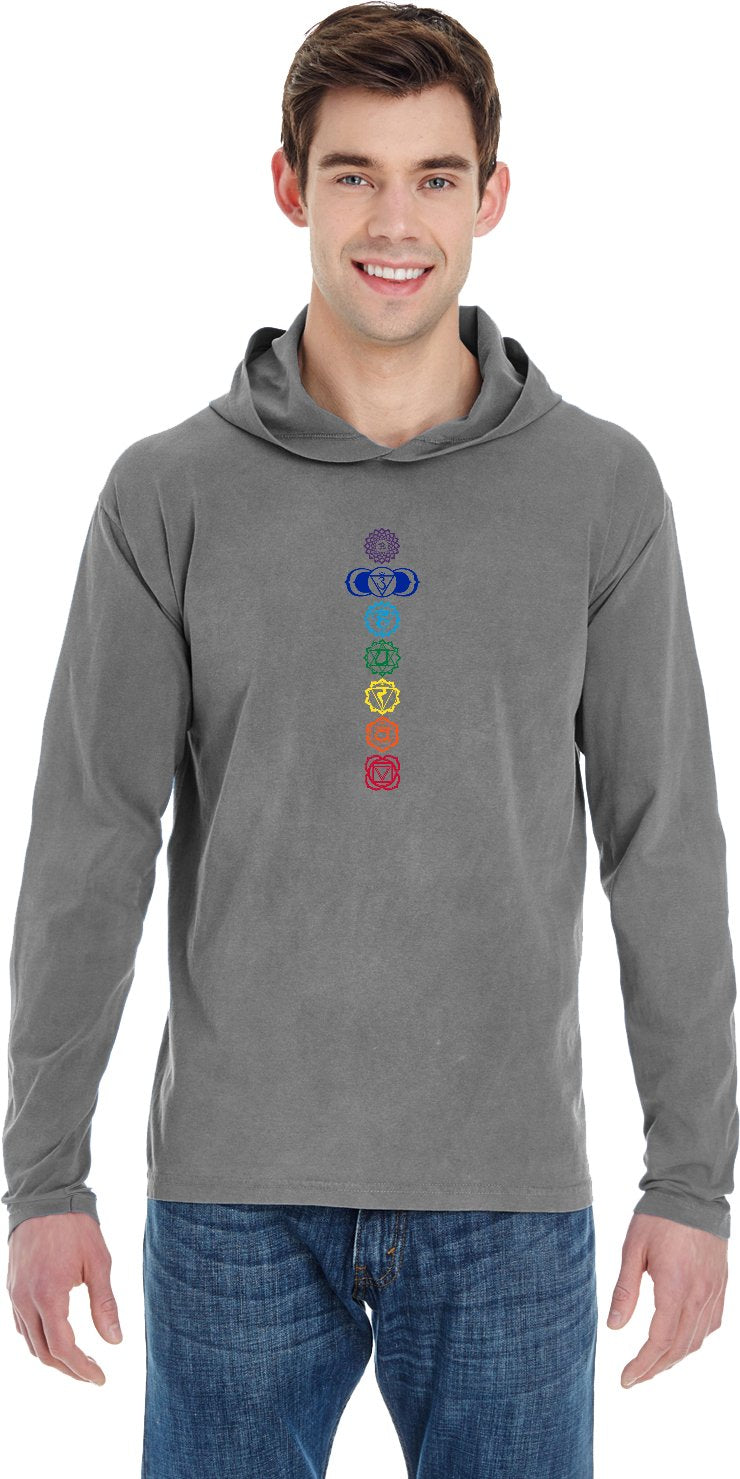Colored Chakras Heavyweight Pigment Hoodie Yoga