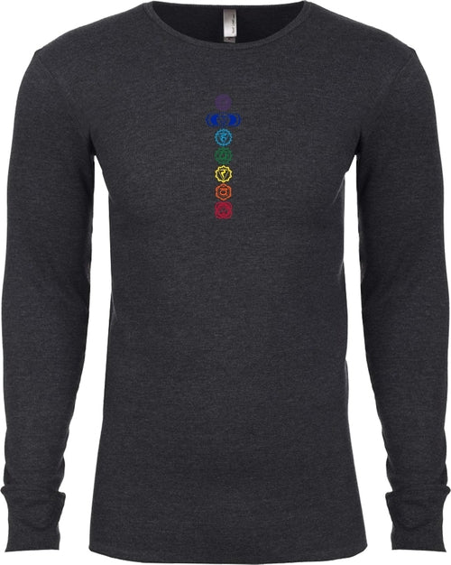 Colored Chakras Long Sleeve Thermal Yoga Tee Shirt