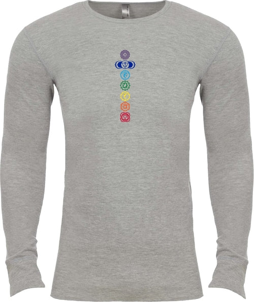 Colored Chakras Long Sleeve Thermal Yoga Tee Shirt