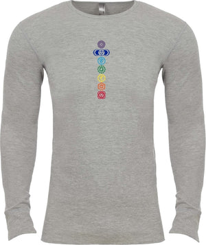 Colored Chakras Long Sleeve Thermal Yoga Tee Shirt