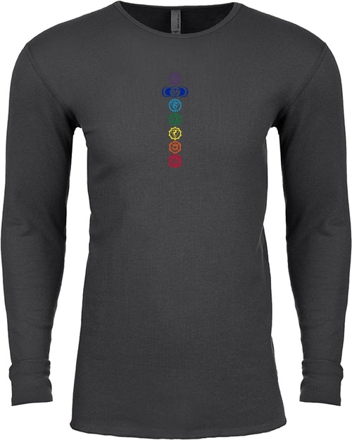 Colored Chakras Long Sleeve Thermal Yoga Tee Shirt