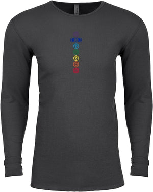 Colored Chakras Long Sleeve Thermal Yoga Tee Shirt
