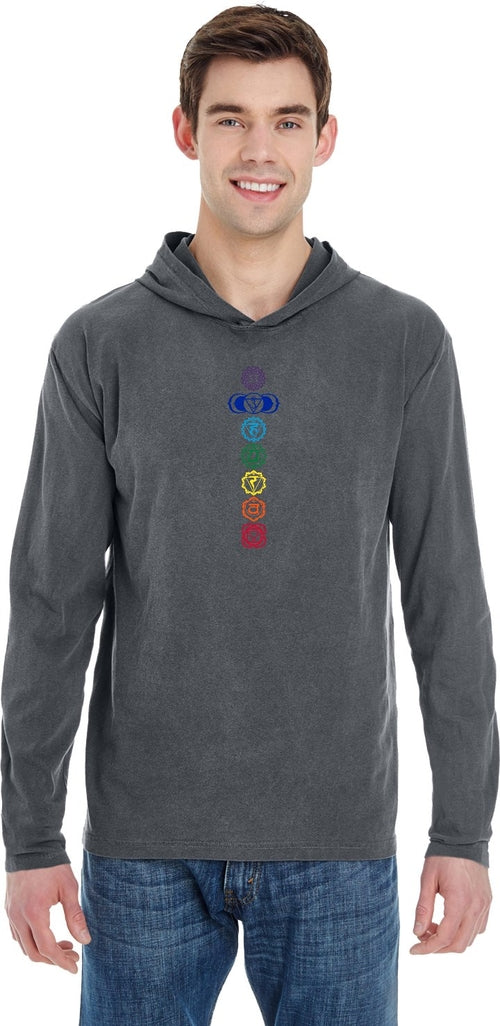 Colored Chakras Heavyweight Pigment Hoodie Yoga