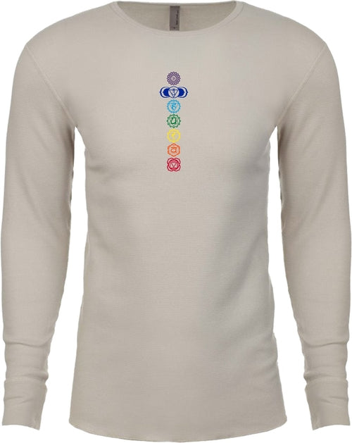 Colored Chakras Long Sleeve Thermal Yoga Tee Shirt