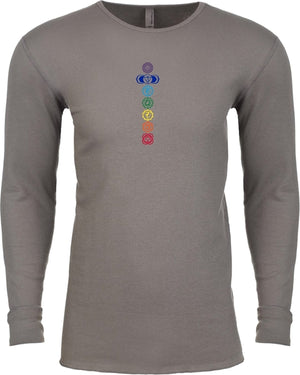 Colored Chakras Long Sleeve Thermal Yoga Tee Shirt