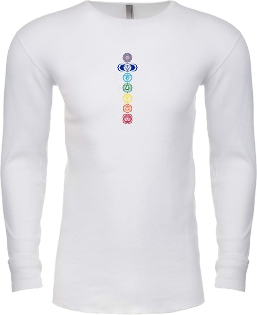 Colored Chakras Long Sleeve Thermal Yoga Tee Shirt