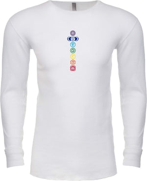 Colored Chakras Long Sleeve Thermal Yoga Tee Shirt