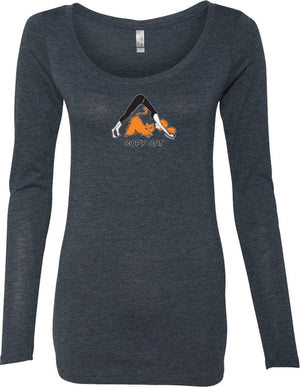 Copy Cat Triblend Long Sleeve Yoga Tee Shirt