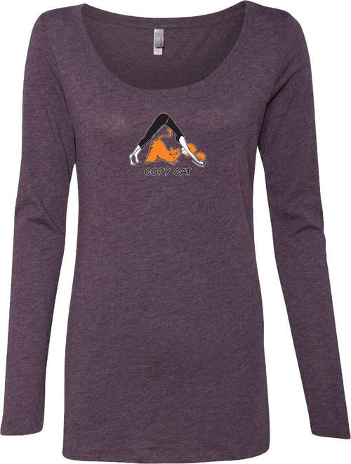 Copy Cat Triblend Long Sleeve Yoga Tee Shirt