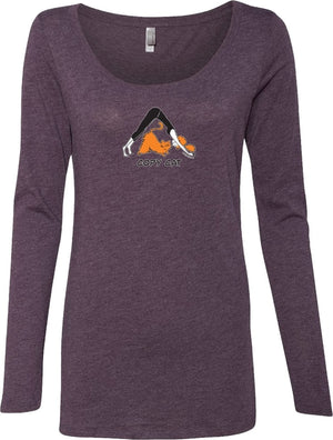 Copy Cat Triblend Long Sleeve Yoga Tee Shirt