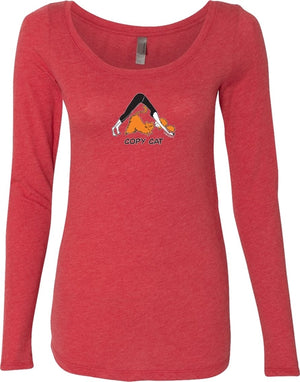 Copy Cat Triblend Long Sleeve Yoga Tee Shirt