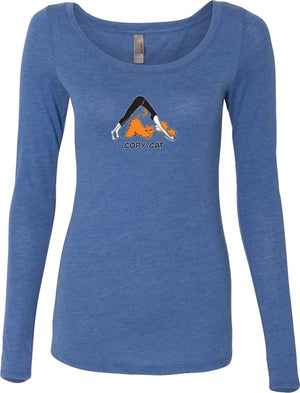 Copy Cat Triblend Long Sleeve Yoga Tee Shirt