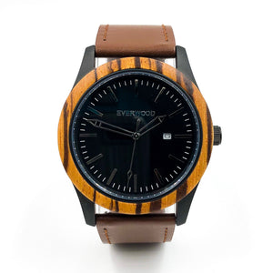 Inverness | Zebrawood | Brown Leather