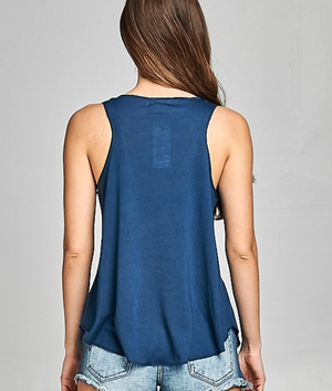 Navy Blue Celestial Zodiac Yoga Tank