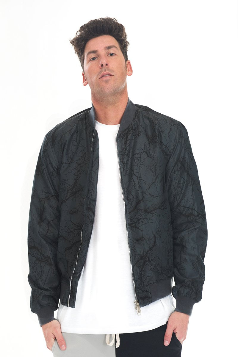 BOLT BOMBER JACKET- CHARCOAL