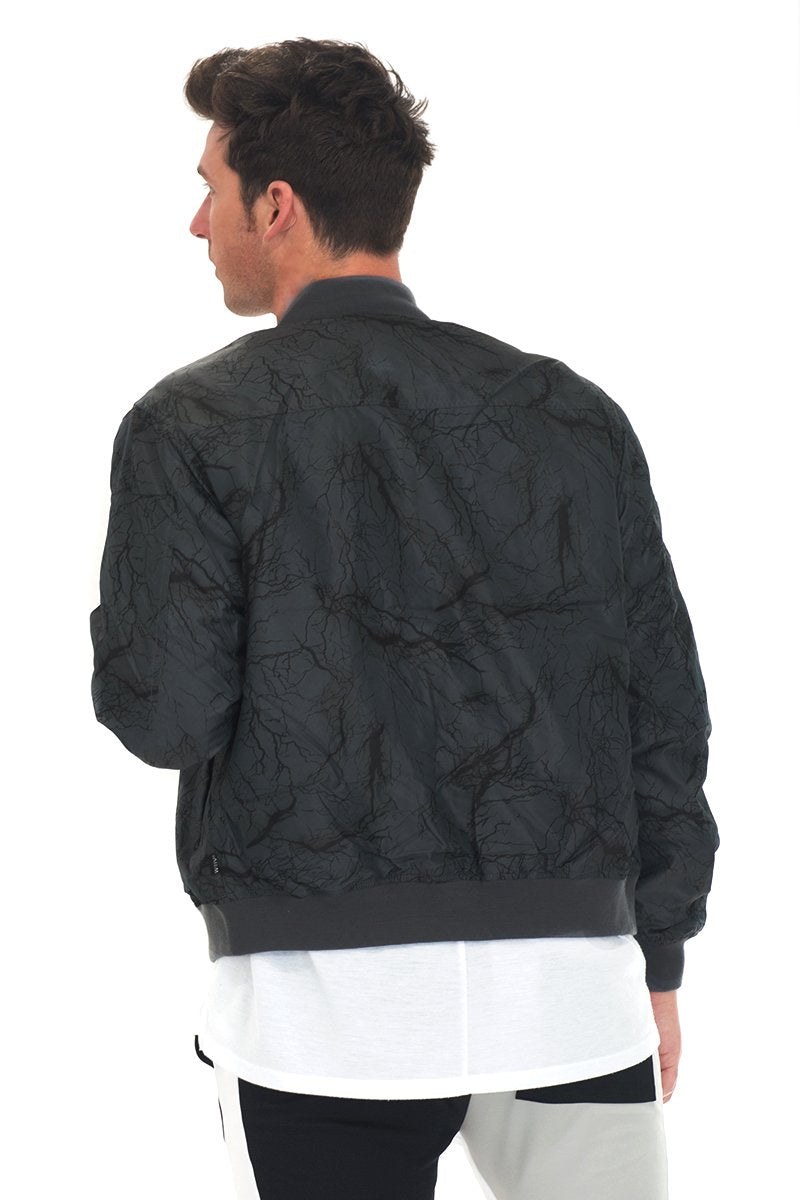 BOLT BOMBER JACKET- CHARCOAL