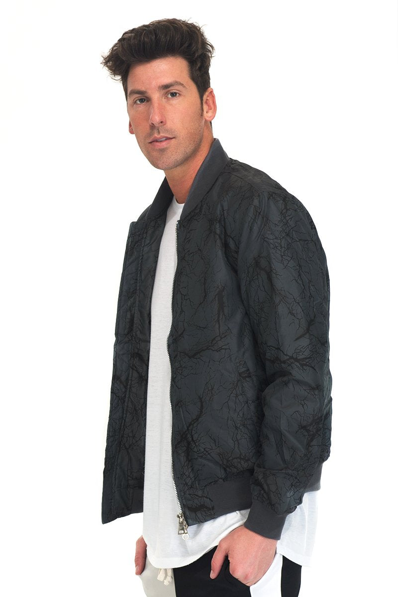BOLT BOMBER JACKET- CHARCOAL