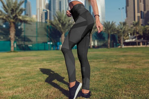 Black Geometric Leggings For Women Yoga Pants