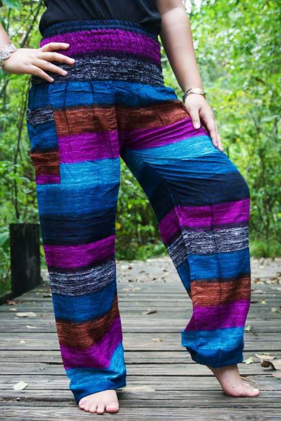 STRIPED Women Boho Pants Hippie Pants Yoga Pants