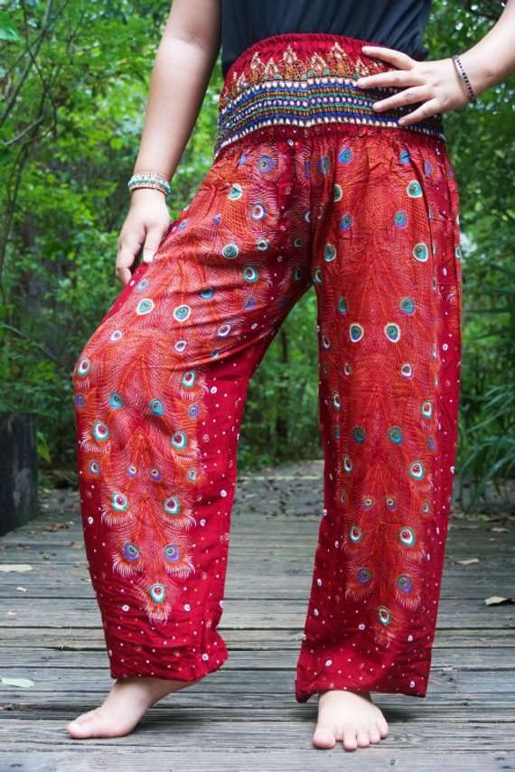 PEACOCK Women Boho Pants Hippie Pants Yoga Pants