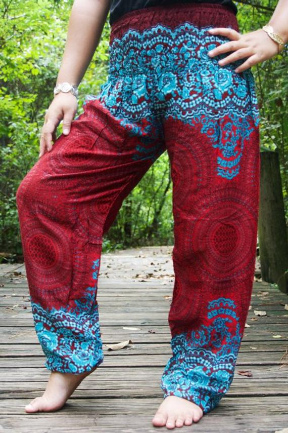 FLORAL Harem Pants Boho Pants Hippie Pants Yoga