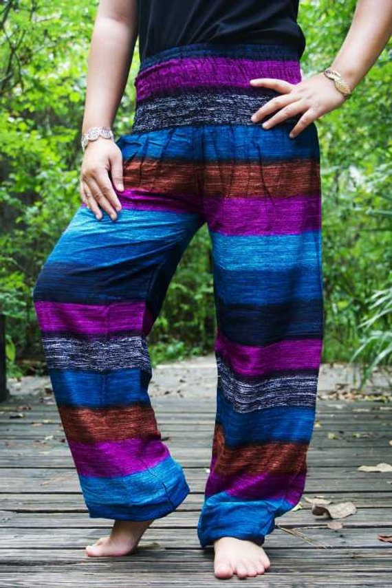 STRIPED Women Boho Pants Hippie Pants Yoga Pants