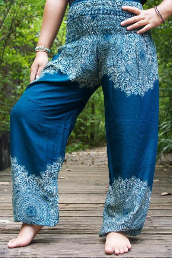 FLORAL Women Boho Pants Hippie Pants Yoga Pants