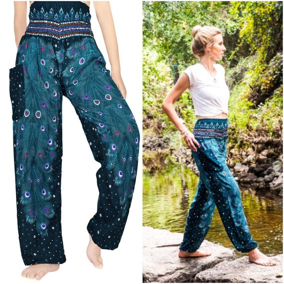 PEACOCK Pants Women Boho Pants Hippie Pants Yoga