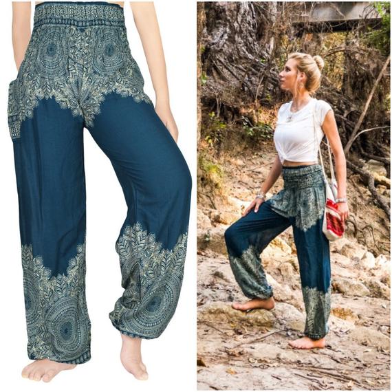 FLORAL Women Boho Pants Hippie Pants Yoga Pants